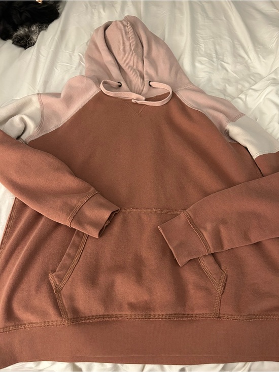 Abercrombie & Fitch Tops - Abercrombie & Fitch Two-Tone Dusty Rose & Cream Hooded Pullover